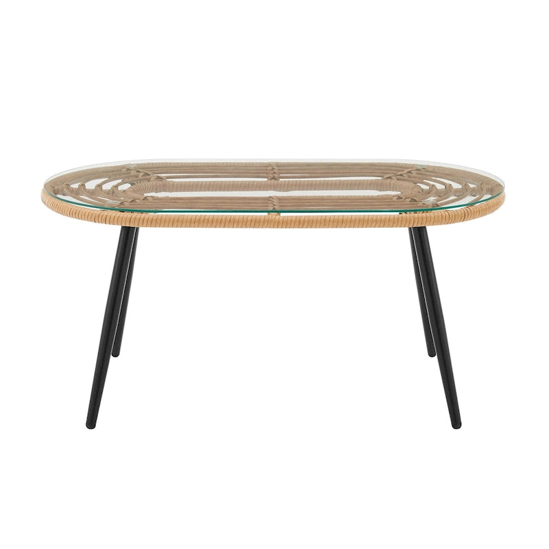 Ensemble de conversation d'extérieur moderne 4 pièces Manhattan Comfort Pine