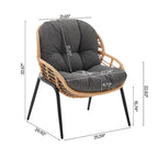 Ensemble de conversation d'extérieur moderne 4 pièces Manhattan Comfort Pine
