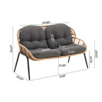 Ensemble de conversation d'extérieur moderne 4 pièces Manhattan Comfort Pine