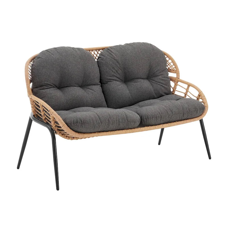 Ensemble de conversation d'extérieur moderne 4 pièces Manhattan Comfort Pine
