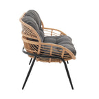 Ensemble de conversation d'extérieur moderne 4 pièces Manhattan Comfort Pine