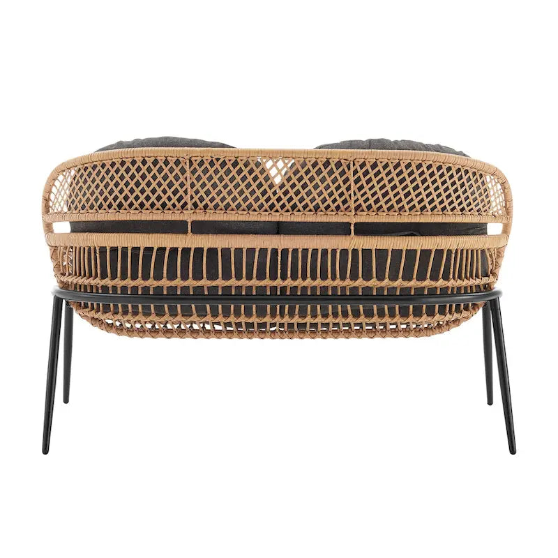 Ensemble de conversation d'extérieur moderne 4 pièces Manhattan Comfort Pine