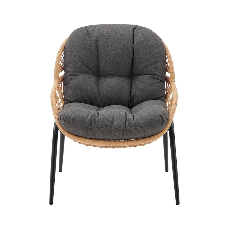 Ensemble de conversation d'extérieur moderne 4 pièces Manhattan Comfort Pine
