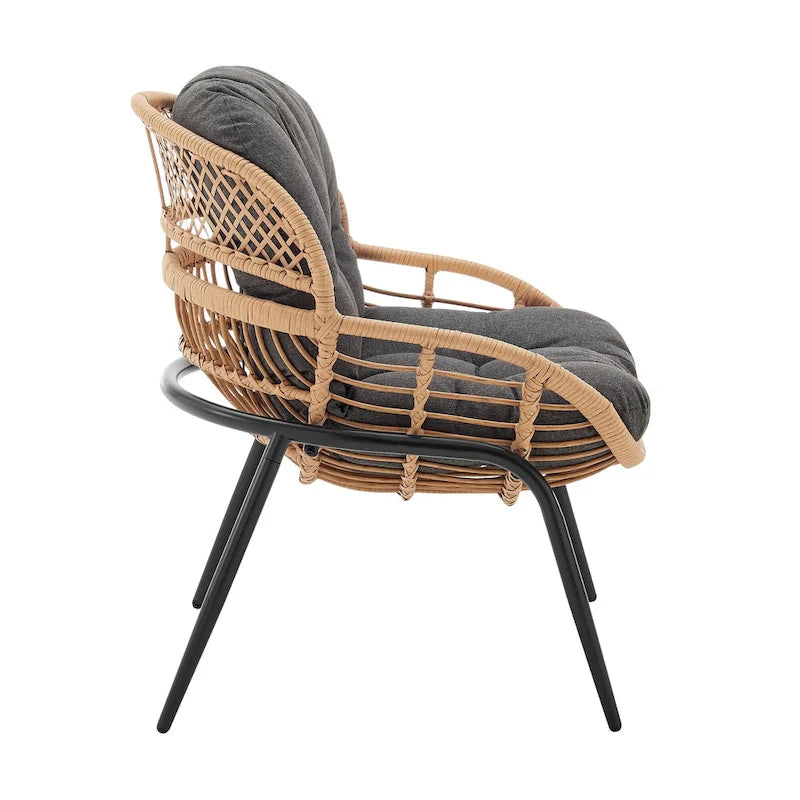 Ensemble de conversation d'extérieur moderne 4 pièces Manhattan Comfort Pine