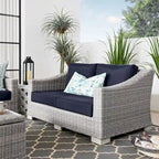 Causeuse en osier et rotin pour terrasse Conway