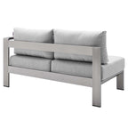 Ensemble de canapé d'angle 7 pièces en aluminium pour patio extérieur, tissu Sunbrella Shore