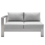 Ensemble de canapé d'angle 7 pièces en aluminium pour patio extérieur, tissu Sunbrella Shore