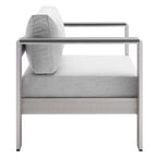 Ensemble de canapé d'angle 7 pièces en aluminium pour patio extérieur, tissu Sunbrella Shore