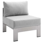 Ensemble de canapé d'angle 7 pièces en aluminium pour patio extérieur, tissu Sunbrella Shore