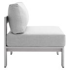 Ensemble de canapé d'angle 7 pièces en aluminium pour patio extérieur, tissu Sunbrella Shore