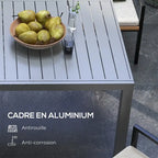 Table de jardin extensible Outsunny, table à manger rectangulaire pour 6 à 8 personnes