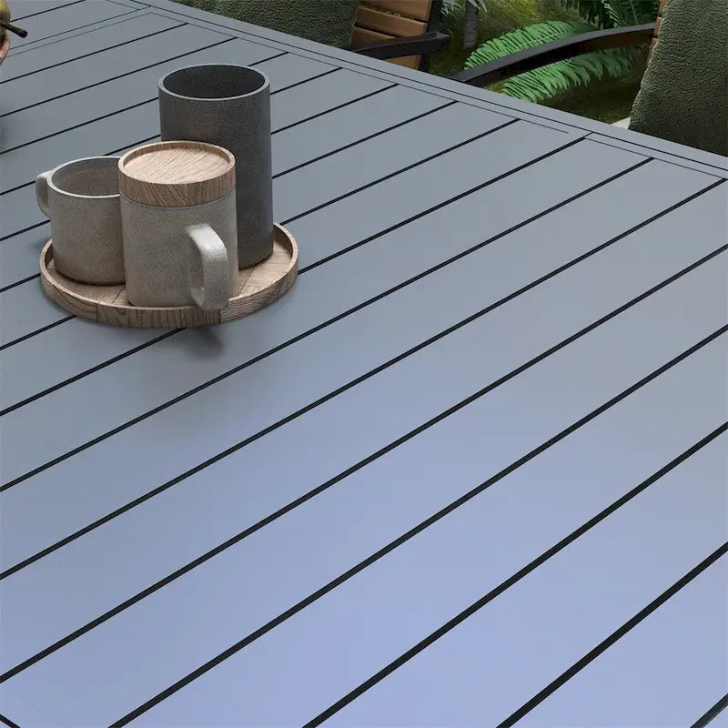 Table de jardin extensible Outsunny, table à manger rectangulaire pour 6 à 8 personnes