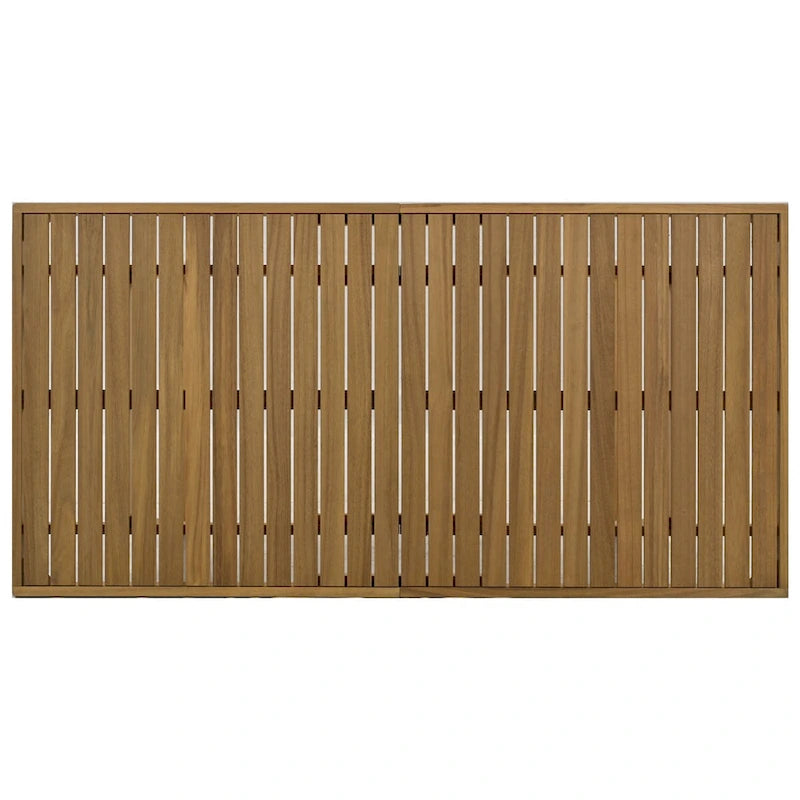 Ensemble table et chaises de salle à manger d'extérieur 5 pièces en bois d'acacia, coussins épais