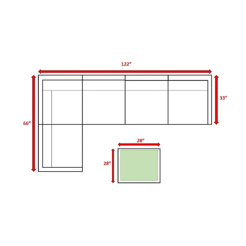 LSI Ensemble de 6 meubles modulaires avec coussins Sunbrella bleu marine