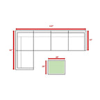 LSI Ensemble de 6 meubles modulaires avec coussins Sunbrella bleu marine
