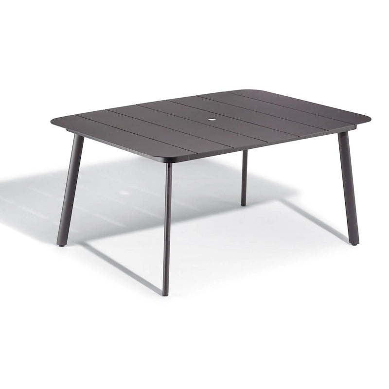 Table à manger rectangulaire Oxford Garden Eiland 63 po en acier thermolaqué carbone