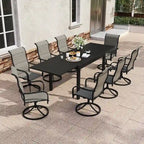 9 Pieces Patio Dining Set with Extendable Dining Table