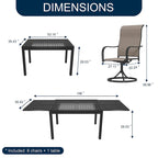 Ensemble de salle à manger d'extérieur 9 pièces avec table extensible