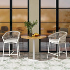 Tabourets de comptoir de terrasse Maiden 27 en corde tressée (lot de 2)