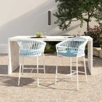 Maiden 27 Woven Rope Upholstered Patio Counter Stools (Set of 2)