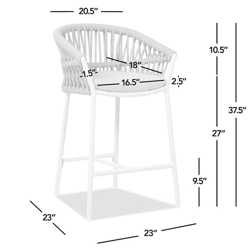 Tabourets de comptoir de terrasse Maiden 27 en corde tressée (lot de 2)