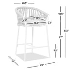 Tabourets de comptoir de terrasse Maiden 27 en corde tressée (lot de 2)