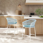 Tabourets de comptoir de terrasse Maiden 27 en corde tressée (lot de 2)