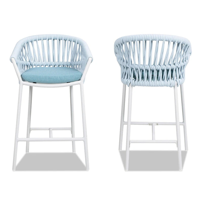 Tabourets de comptoir de terrasse Maiden 27 en corde tressée (lot de 2)