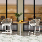 Tabourets de comptoir de terrasse Maiden 27 en corde tressée (lot de 2)