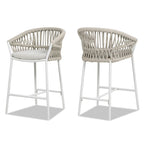 Tabourets de comptoir de terrasse Maiden 27 en corde tressée (lot de 2)