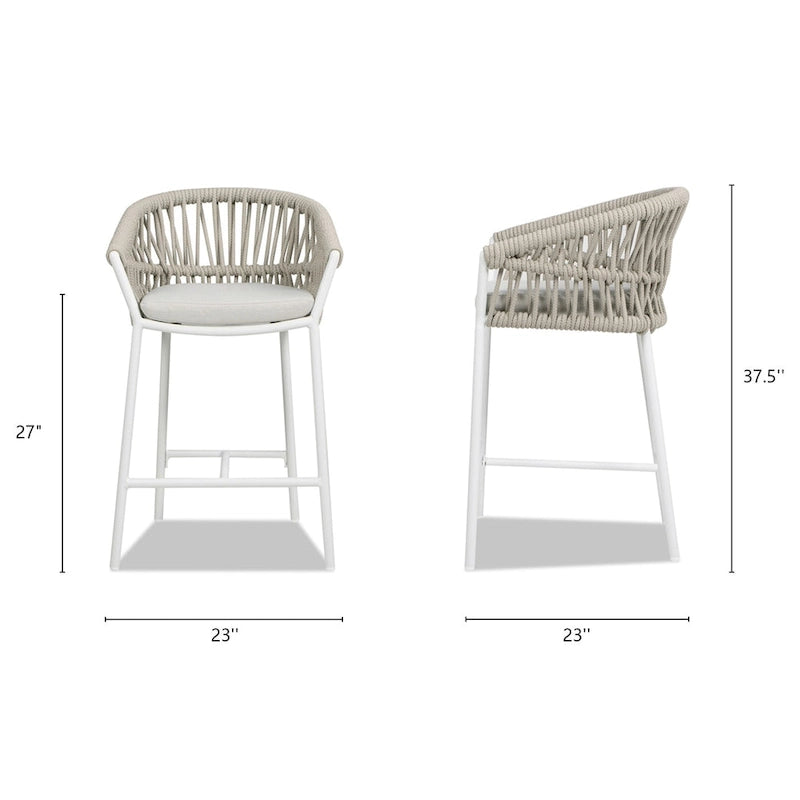 Tabourets de comptoir de terrasse Maiden 27 en corde tressée (lot de 2)