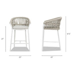 Tabourets de comptoir de terrasse Maiden 27 en corde tressée (lot de 2)