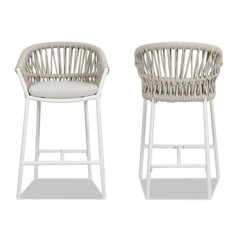 Tabourets de comptoir de terrasse Maiden 27 en corde tressée (lot de 2)
