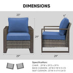 Gymojoy Chaises de Salle à Manger d'Extérieur Lot de 4 Chaises de Patio - Gris