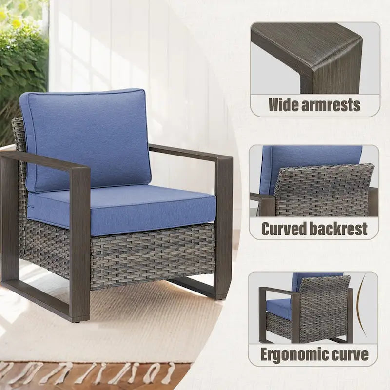 Gymojoy Chaises de Salle à Manger d'Extérieur Lot de 4 Chaises de Patio - Gris
