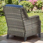 Gymojoy Salon de jardin avec canapé, fauteuils en osier et table basse, poufs - Gris
