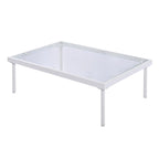 Ensemble de canapé d'angle de terrasse 8 pièces avec table basse en verre trempé