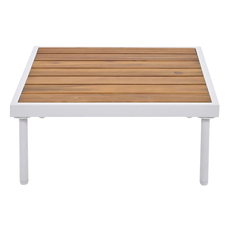 Ensemble de canapé d'angle de terrasse 8 pièces avec table basse en verre trempé
