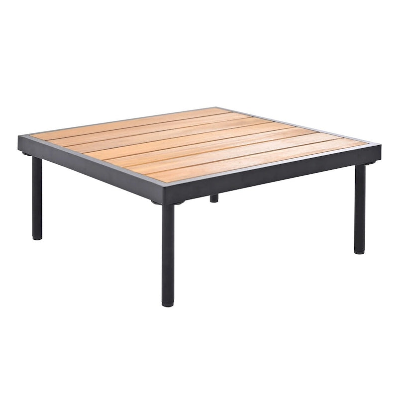 Ensemble de canapé d'angle de terrasse 8 pièces avec table basse en verre trempé