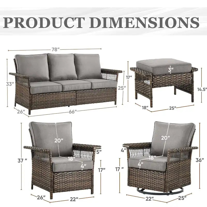 Fauteuils pivotants et coulissants pour canapé, et table basse - Marron