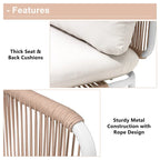 Ensemble de conversation d'extérieur 4 places avec coussins, ensemble personnalisable en combinant plusieurs chaises - Combiné par 4 chaises
