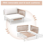 Ensemble de conversation d'extérieur 4 places avec coussins, ensemble personnalisable en combinant plusieurs chaises - Combiné par 4 chaises