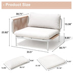Ensemble de conversation d'extérieur 4 places avec coussins, ensemble personnalisable en combinant plusieurs chaises - Combiné par 4 chaises