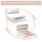 Ensemble de conversation d'extérieur 4 places avec coussins, ensemble personnalisable en combinant plusieurs chaises - Combiné par 4 chaises