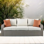 CUSchoice Ensemble de section de patio gris avec 2 oreillers - 82L X 36P X 30H