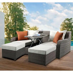 CUSchoice Ensemble de section de patio gris avec 2 oreillers - 82L X 36P X 30H