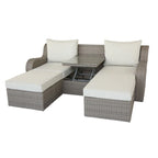 CUSchoice Ensemble de section de patio gris avec 2 oreillers - 82L X 36P X 30H