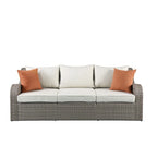 CUSchoice Ensemble de section de patio gris avec 2 oreillers - 82L X 36P X 30H