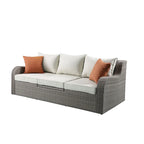 CUSchoice Ensemble de section de patio gris avec 2 oreillers - 82L X 36P X 30H