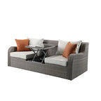 CUSchoice Ensemble de section de patio gris avec 2 oreillers - 82L X 36P X 30H